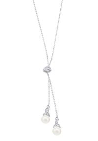 Swarovski - Naszyjnik ORIGINALLY. Materiał: metalowe. Kolor: srebrny. Kamień szlachetny: perła, kryształ #2