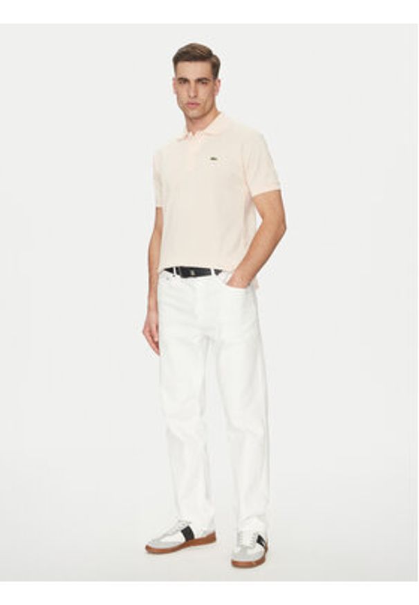 Lacoste Polo L1212 Beżowy Regular Fit. Typ kołnierza: polo. Kolor: beżowy. Materiał: bawełna