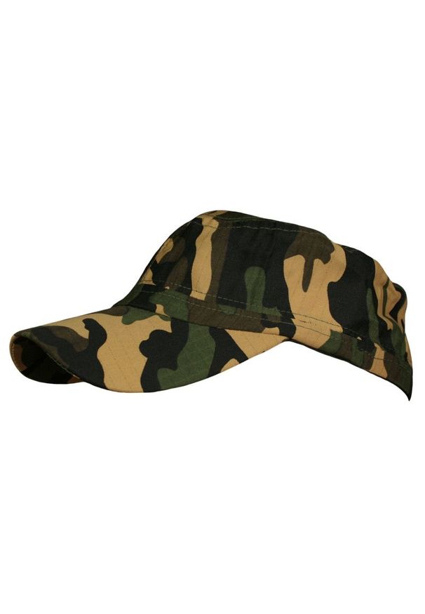 Męska Czapka z Daszkiem, MORO, Wojskowa -Pako Jeans- Patrolówka, Zielono-Brązowa. Kolor: wielokolorowy, zielony, brązowy. Materiał: poliester. Wzór: moro. Styl: militarny