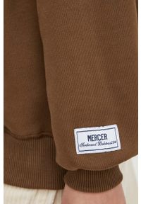 Mercer Amsterdam bluza bawełniana kolor brązowy z aplikacją. Kolor: brązowy. Materiał: bawełna. Długość: krótkie. Wzór: aplikacja #9