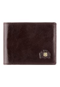 Wittchen - Męski portfel z herbem średni. Kolor: brązowy. Materiał: skóra. Wzór: aplikacja #1