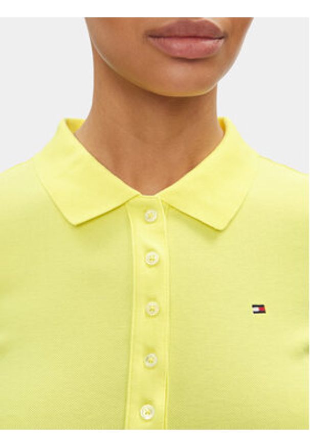 TOMMY HILFIGER - Tommy Hilfiger Sukienka codzienna 1985 WW0WW37853 Żółty Slim Fit. Okazja: na co dzień. Kolor: żółty. Materiał: bawełna. Typ sukienki: proste. Styl: casual