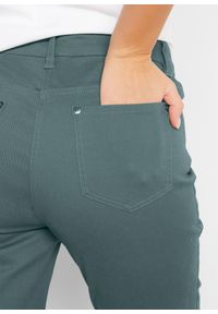 bonprix - Spodnie 7/8, high waist. Stan: podwyższony. Kolor: zielony #3