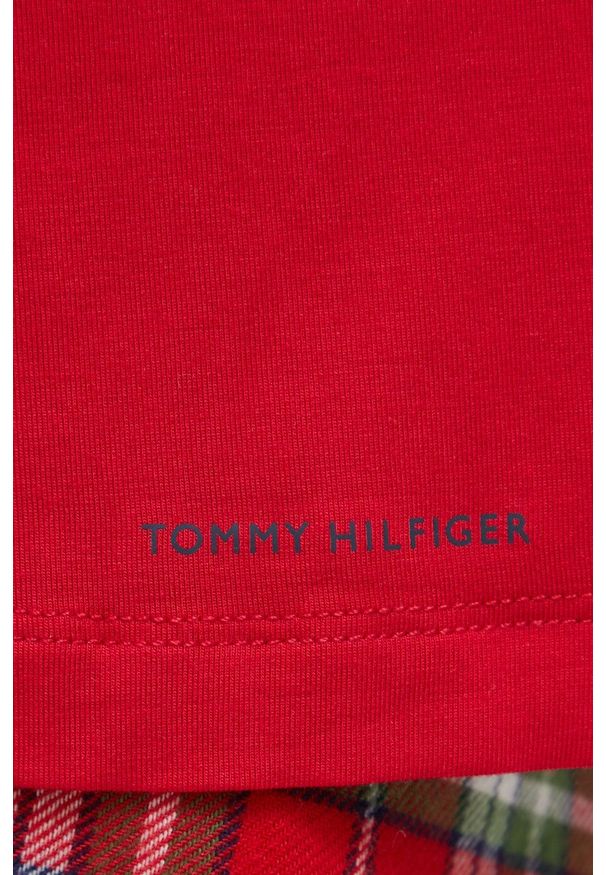 TOMMY HILFIGER - Tommy Hilfiger - Szlafrok. Kolor: czerwony. Materiał: wiskoza, dzianina, materiał
