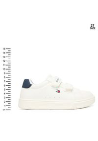 TOMMY HILFIGER - Tommy Hilfiger Sneakersy Low Cut Velcro T1X9-34338-1355 M Biały. Kolor: biały. Materiał: skóra #4