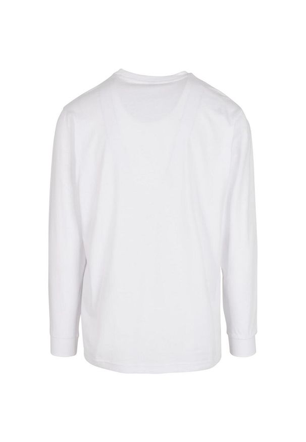 BUILD YOUR BRAND - Organiczna Bluza Z Długim Rękawem Unisex Dla Dorosłych Z Prążkowanymi Mankietami. Kolor: biały. Materiał: prążkowany. Długość rękawa: długi rękaw. Długość: długie