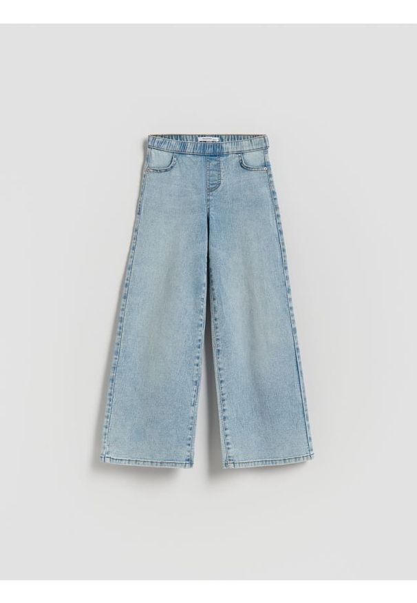 Reserved - Elastyczne jeansy wide leg - niebieski. Kolor: niebieski