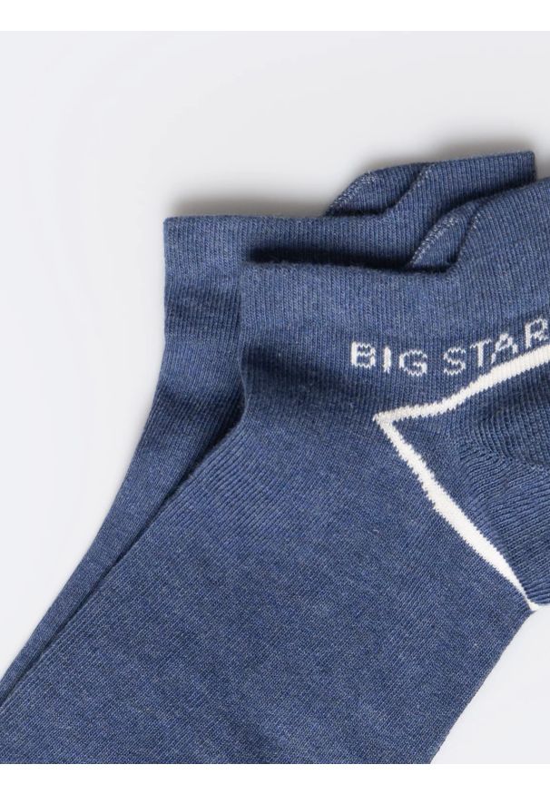 Big-Star - Stopki męskie niebieskie Serhio 401. Kolor: niebieski. Materiał: bawełna