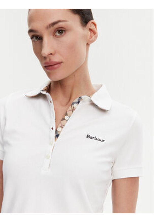 Barbour Polo LML0634WH33 Biały Regular Fit. Typ kołnierza: polo. Kolor: biały. Materiał: bawełna