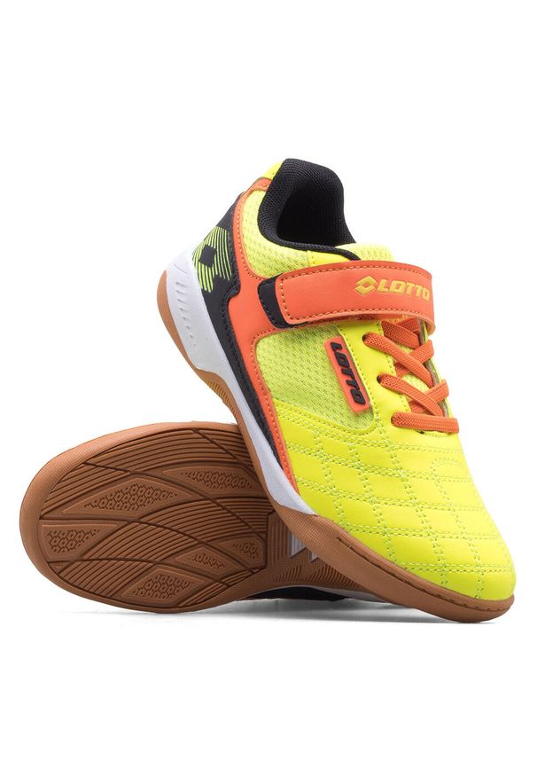 Buty treningowe dziecięce LOTTO FLITTER halowe, futsal. Kolor: żółty. Sport: turystyka piesza