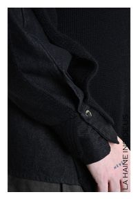 La Haine Inside Us Sweter | 3K M1111 | Mężczyzna | Czarny. Okazja: na co dzień. Kolor: czarny. Materiał: wełna, wiskoza, akryl. Sezon: lato. Styl: casual, elegancki #4