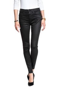 Wrangler - WRANGLER HIGH RISE SKINNY COATED BLACK W27HWT067. Stan: podwyższony #6