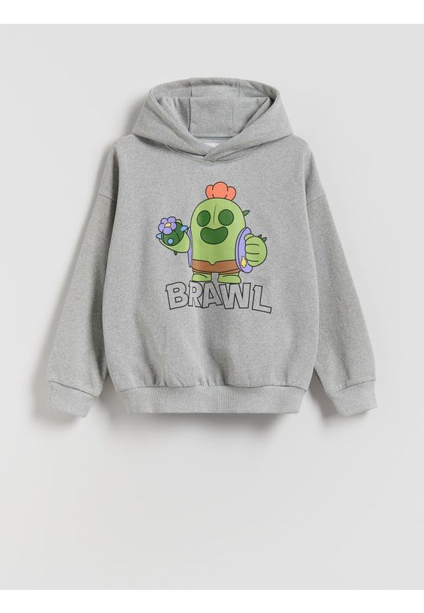 Reserved - Bluza Brawl Stars - jasnoszary. Kolor: szary. Materiał: bawełna, dzianina