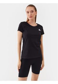 Kappa T-Shirt 709427 Czarny Slim Fit. Kolor: czarny. Materiał: bawełna