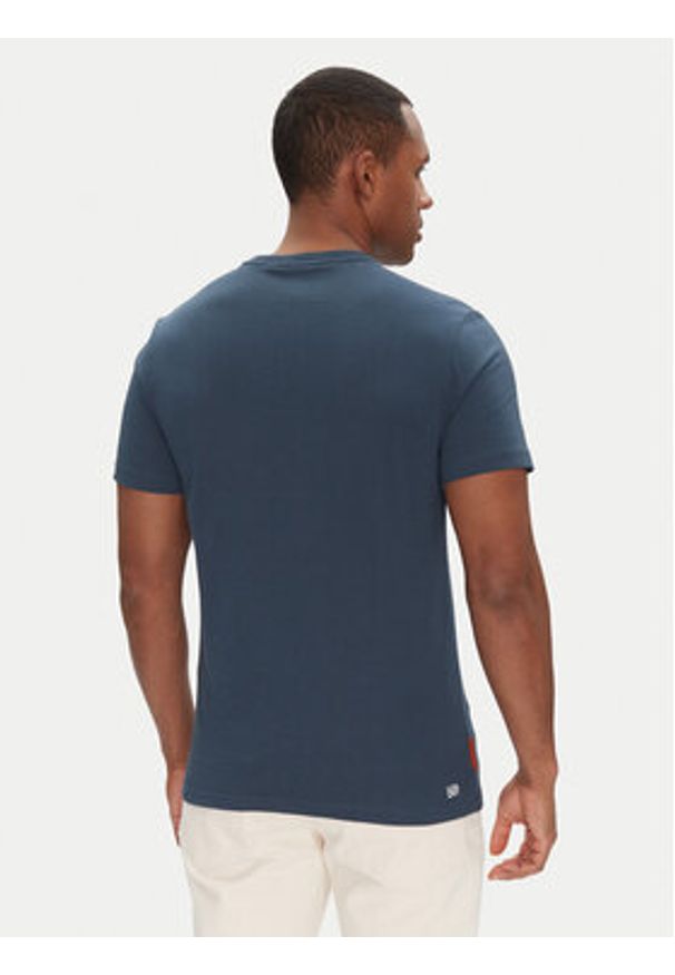 Lacoste T-Shirt TH8725 Granatowy Regular Fit. Kolor: niebieski. Materiał: bawełna