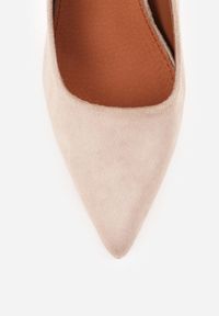 Renee - Ciemnobeżowe Szpilki Vices na Klepsydrowym Obcasie ze Skórzaną Wkładką Enaille. Okazja: na imprezę. Kolor: beżowy. Materiał: skóra. Obcas: na obcasie. Styl: klasyczny. Wysokość obcasa: średni #8