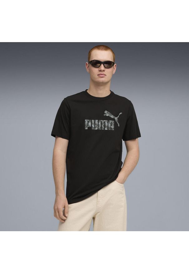 Puma - Męska koszulka Essentials Camo PUMA Black. Kolor: czarny. Sport: fitness