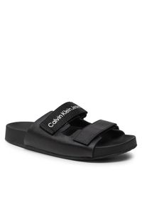 Calvin Klein Jeans Klapki Comfort Sandal 1 YW0YW00597 Czarny. Kolor: czarny. Materiał: skóra