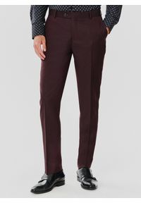 Pako Lorente - PAKO LORENTE – Spodnie garniturowe w kolorze burgundowym. Kolor: czerwony. Materiał: poliester, wełna. Styl: elegancki #7