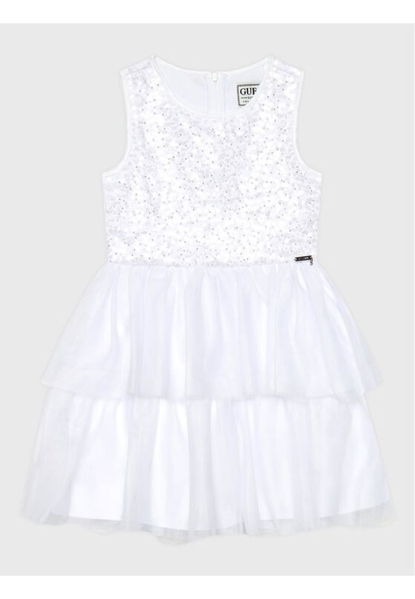 Guess Sukienka elegancka J3RK29 KBL10 Biały Regular Fit. Kolor: biały. Materiał: syntetyk. Styl: elegancki