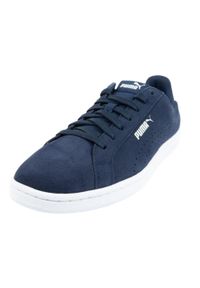 Puma - Męskie Skórzane Buty Treningowe Smash Perf. Kolor: niebieski, wielokolorowy, biały. Materiał: skóra. Sport: turystyka piesza