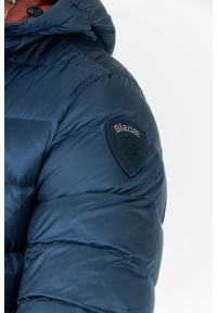 Blauer USA - BLAUER Morska puchowa kurtka męska z kapturem. Typ kołnierza: kaptur. Kolor: niebieski. Materiał: puch #3