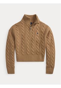 Polo Ralph Lauren Sweter 211972130002 Beżowy Relaxed Fit. Typ kołnierza: polo. Kolor: beżowy. Materiał: wełna #4