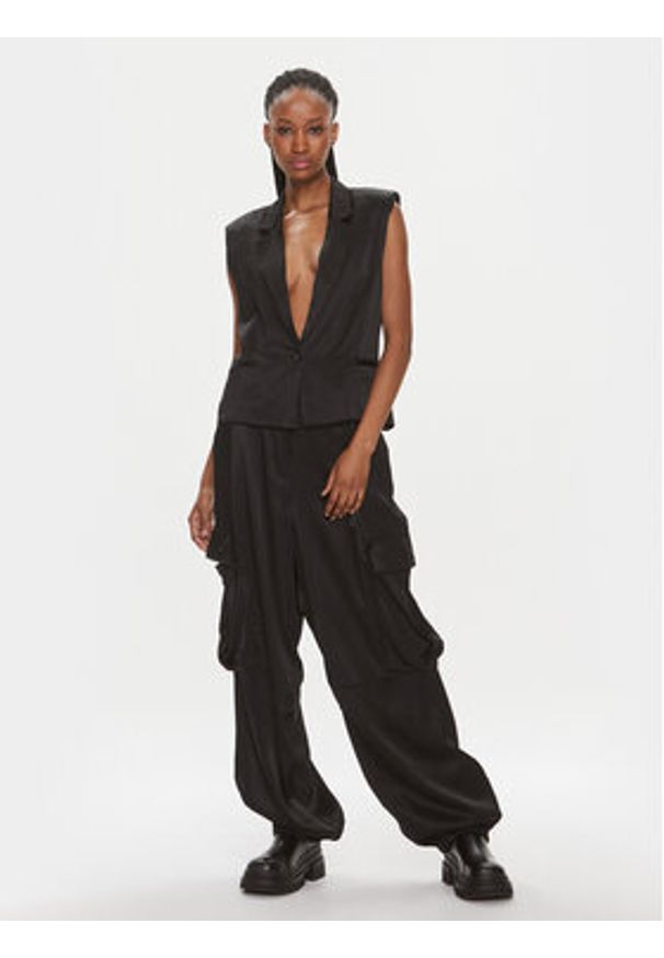 Herskind Kamizelka Line Vest 4995985 Czarny Regular Fit. Kolor: czarny. Materiał: wiskoza