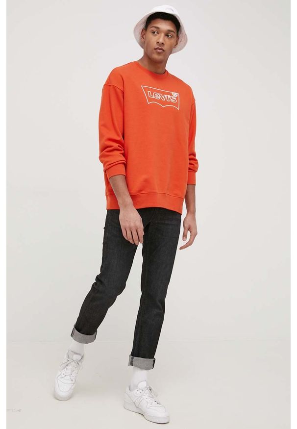 Levi's® - Levi's Bluza bawełniana męska kolor pomarańczowy gładka. Okazja: na spotkanie biznesowe. Kolor: pomarańczowy. Materiał: bawełna. Wzór: gładki. Styl: biznesowy