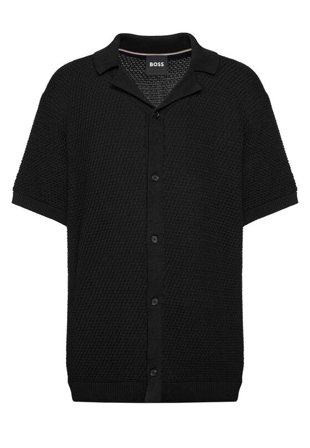 BOSS Kardigan C-Iconico 50543163 Czarny Regular Fit. Kolor: czarny. Materiał: bawełna