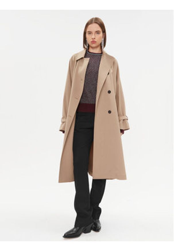 Pinko Sweter Scimpanze 102226 A1BH Bordowy Regular Fit. Kolor: czerwony. Materiał: wełna