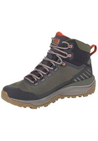 Buty trekkingowe męskie Karrimor Peregrine. Wysokość cholewki: za kostkę. Zapięcie: sznurówki. Kolor: zielony. Materiał: guma, materiał, syntetyk. Szerokość cholewki: normalna