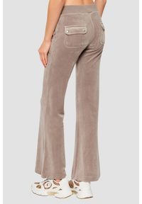 Juicy Couture - JUICY COUTURE Ciemno-beżowe spodnie dresowe damskie Layla Low Rise Pocket, Rozmiar XS. Stan: obniżony. Kolor: beżowy. Materiał: dresówka #3