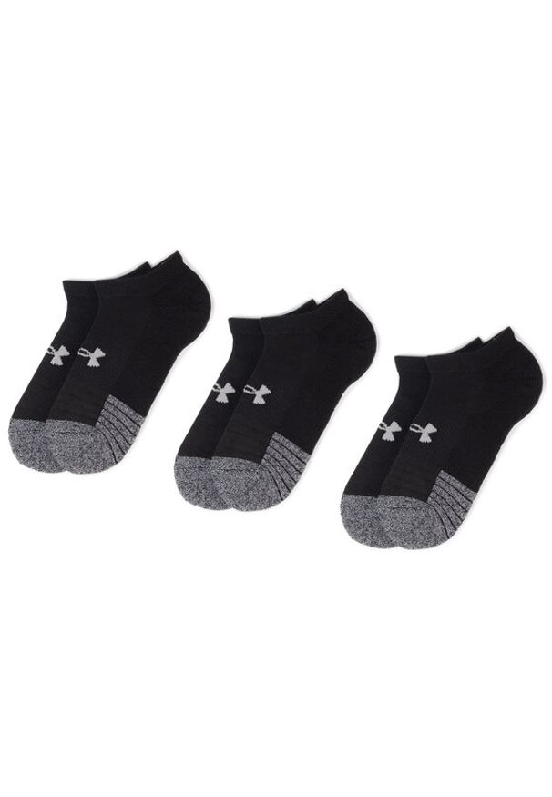 Under Armour Zestaw 3 par niskich skarpet unisex Heatgear No Show Sock 1346755-001 Czarny. Kolor: czarny. Materiał: materiał