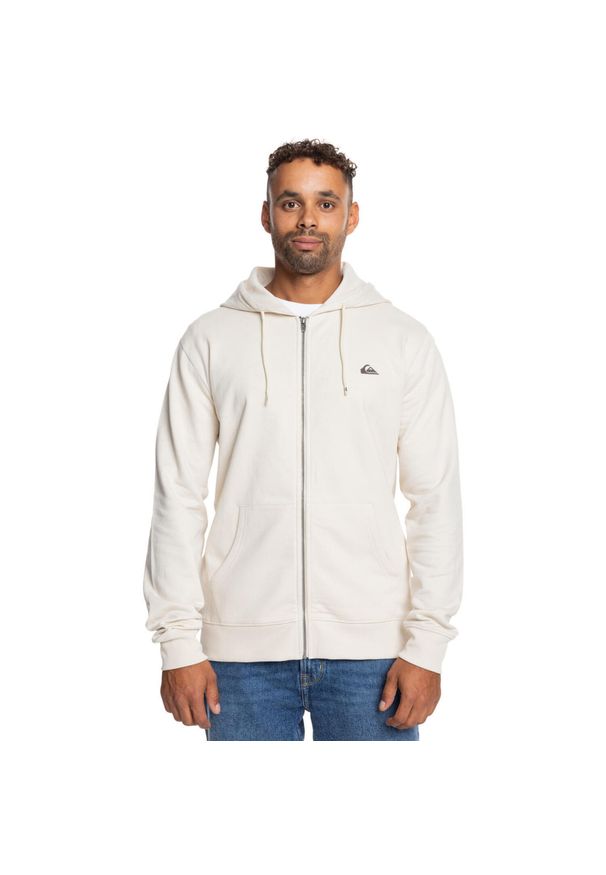 Quiksilver - Bluza na zamek BASIC ZIP Mężczyźni. Kolor: biały. Materiał: tkanina, poliester, bawełna