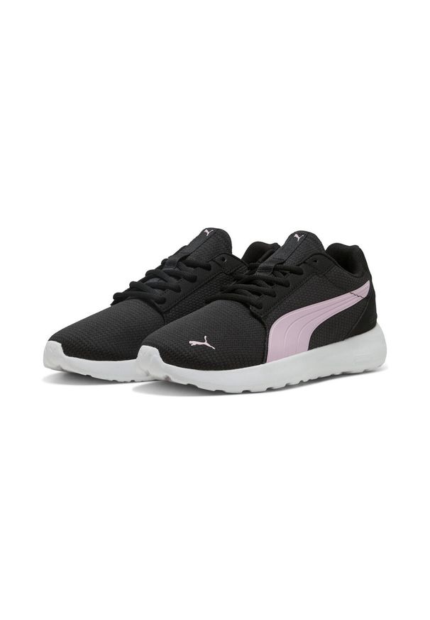 Puma - Damskie sneakersy SOFTRIDE Cosmic PUMA Black Pale Pink. Kolor: wielokolorowy, różowy, czarny. Materiał: syntetyk, skóra, nubuk. Szerokość cholewki: normalna