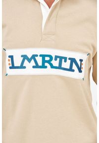 La Martina - LA MARTINA Beżowa męska bluza polo z wyszywanym logo, Rozmiar XL. Typ kołnierza: polo. Kolor: beżowy. Materiał: jersey
