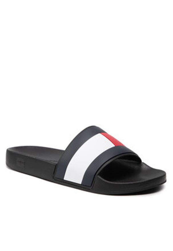 TOMMY HILFIGER - Tommy Hilfiger Klapki Rubber Th Flag Pool Slide FM0FM04263 Czarny. Kolor: czarny