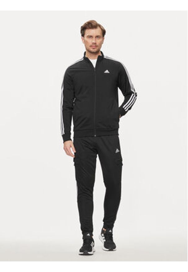 Adidas - adidas Bluza Essentials Warm-Up 3-Stripes H46099 Czarny Regular Fit. Kolor: czarny. Materiał: syntetyk