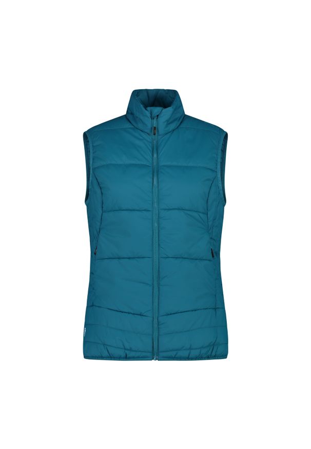 Damska kurtka bez rękawów CMP. Kolor: niebieski, wielokolorowy, zielony. Długość rękawa: bez rękawów. Sport: turystyka piesza