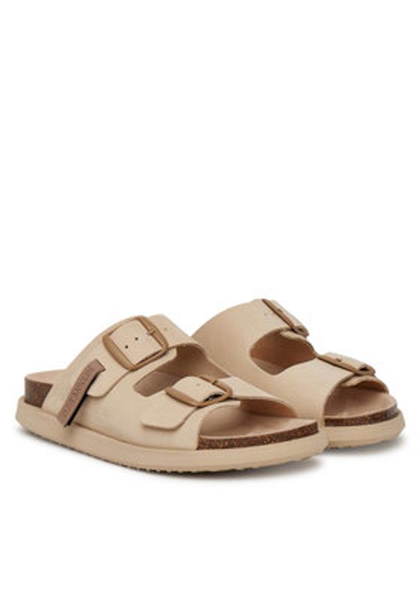 D.Franklin Klapki DFSH407001 Beżowy. Kolor: beżowy. Materiał: skóra, zamsz