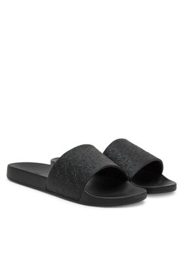 Calvin Klein Klapki Pool Slide Mono HW0HW02541 Czarny. Kolor: czarny. Materiał: materiał