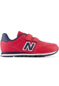 Buty dziecięce New Balance PV500TN1 – czerwone. Okazja: na uczelnię. Zapięcie: rzepy. Kolor: czerwony. Materiał: skóra, syntetyk, materiał. Szerokość cholewki: normalna. Sport: turystyka piesza #1