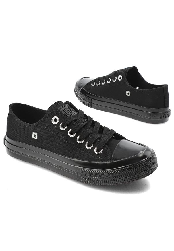 Big-Star - Czarne Trampki Big Star Sportowe Buty Unisex. Okazja: na co dzień. Kolor: czarny. Styl: sportowy
