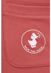 Save The Duck spodnie kolor różowy gładkie. Kolor: różowy. Materiał: dzianina. Wzór: gładki #4