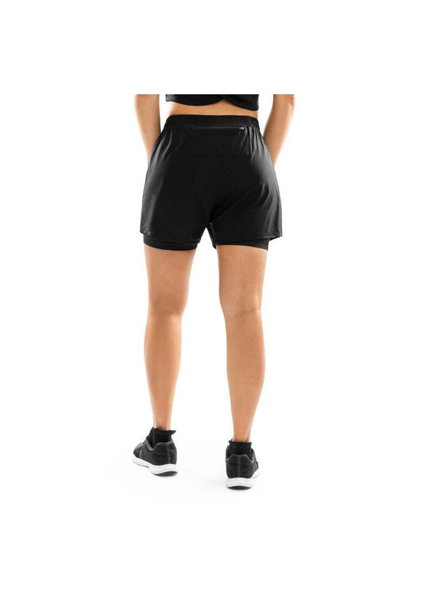 SIROKO - Damskie spodenki treningowe 2 w 1 Fitness Siroko Purpose. Kolor: czarny. Materiał: materiał. Sport: fitness