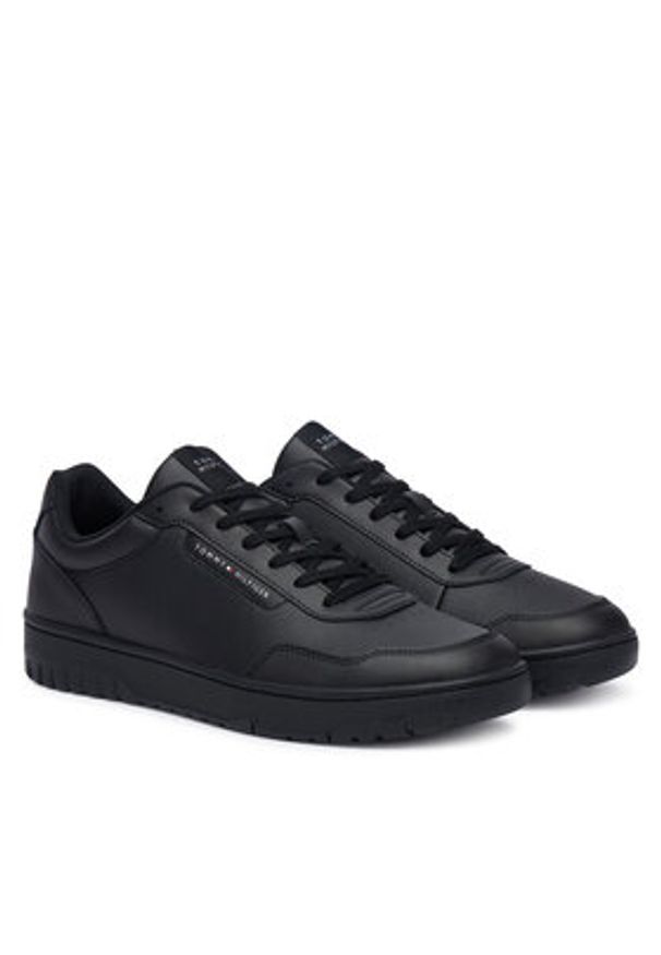 TOMMY HILFIGER - Tommy Hilfiger Sneakersy Th Basket Core Leather FM0FM05927 Czarny. Kolor: czarny. Materiał: skóra