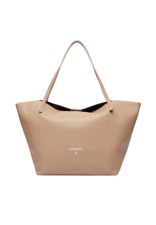 Patrizia Pepe Torebka 2B0130/L148-R874 Beżowy. Kolor: beżowy. Materiał: skórzane