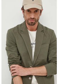 Pepe Jeans marynarka bawełniana Bernstein kolor zielony. Okazja: na co dzień. Kolor: zielony. Materiał: bawełna. Styl: casual, klasyczny #2