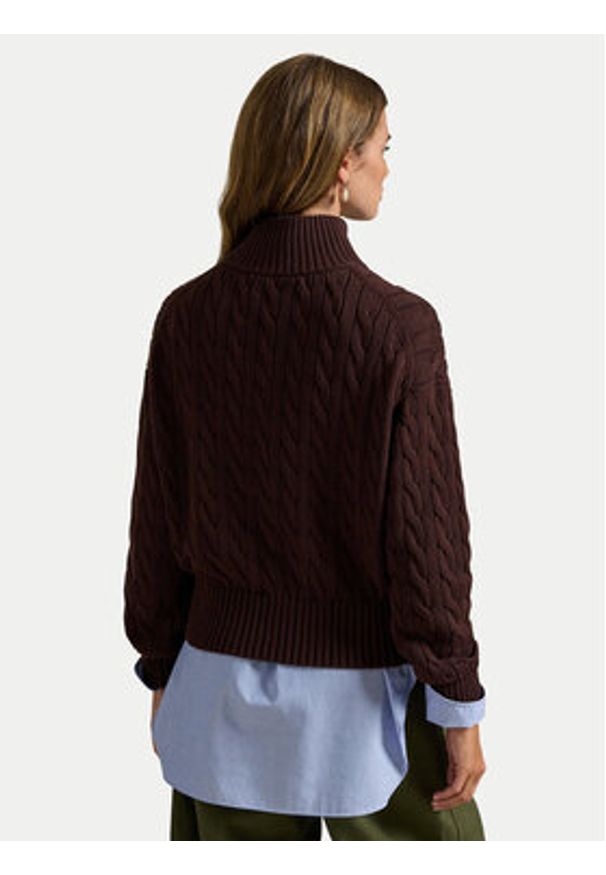 Polo Ralph Lauren Sweter 211963467505 Brązowy Relaxed Fit. Typ kołnierza: polo. Kolor: brązowy. Materiał: bawełna